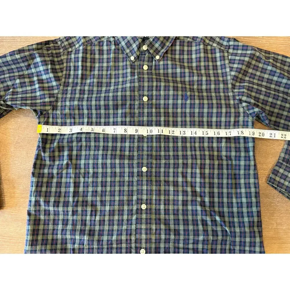 RALPH LAUREN Plaid Button Down Casual Shirt Kids Boys L 14 / 16 Classic